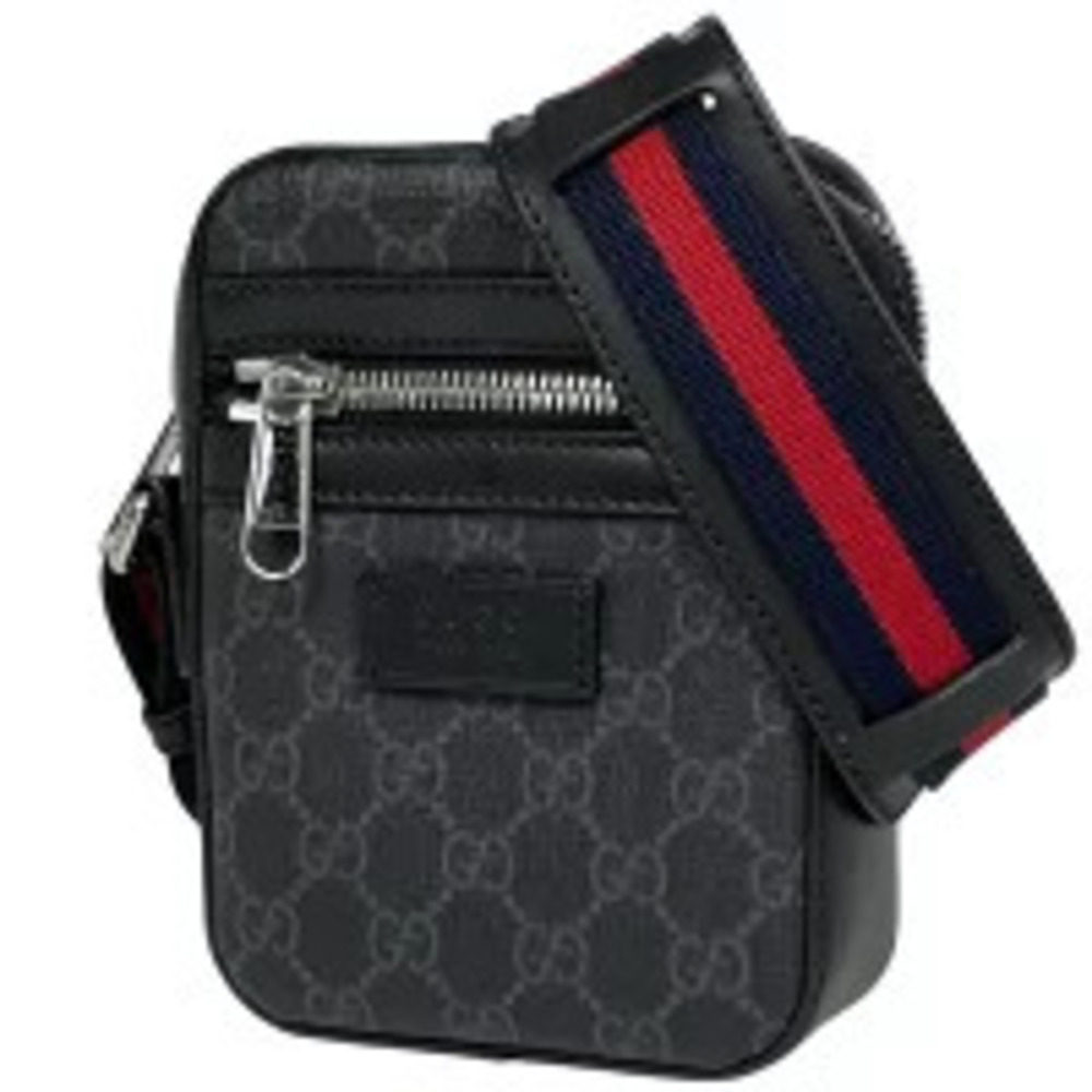 Gucci GG Supreme Sherry Web Shoulder Bag Canvas Black